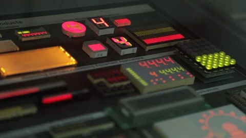 Sci fi style digital readout display 3 Stock Footage 100594012