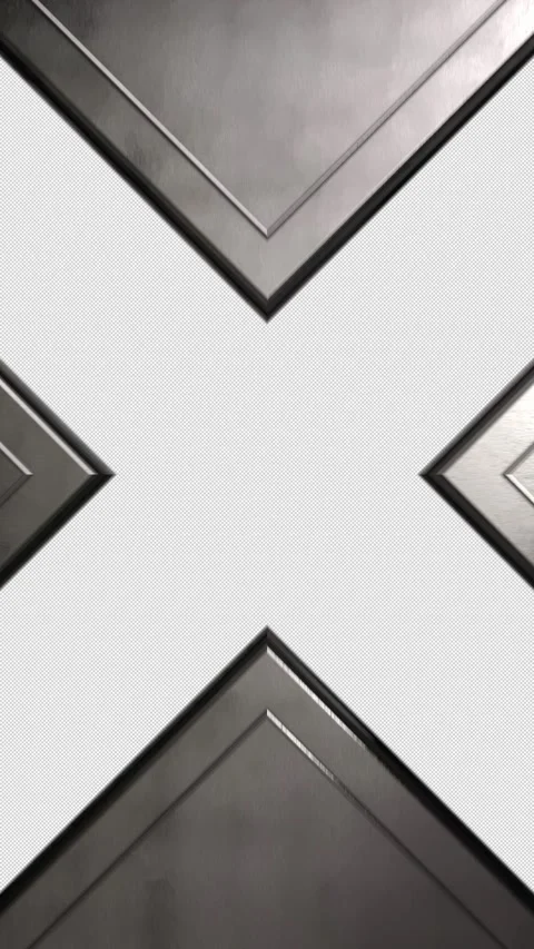 A sci-fi-style transition feat. a metal door closing and opening in an X-shape Stock Footage 343499611