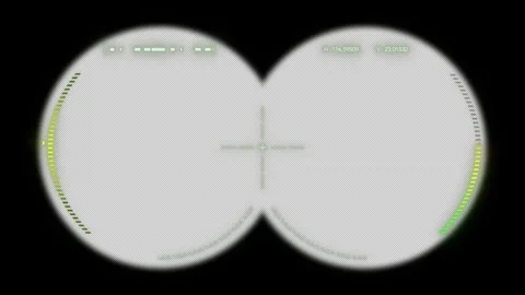 A sci-fi-style video scope HUD with an alpha channel that glows green and loops Stock Footage 341547412