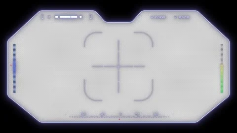 A sci-fi-style video scope HUD with an alpha channel that glows blue and loops Stock Footage 341547433