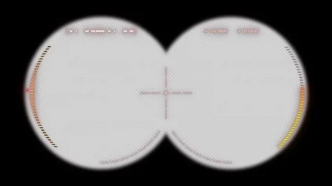 A sci-fi-style video scope HUD with an alpha channel that glows orange and loops Stock Footage 341547438