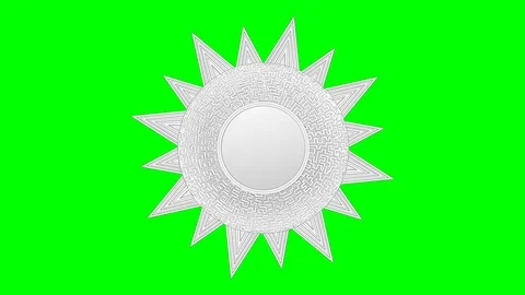 Sci-fi sun space station rotates on green screen 3d animation Stock Footage 99829054