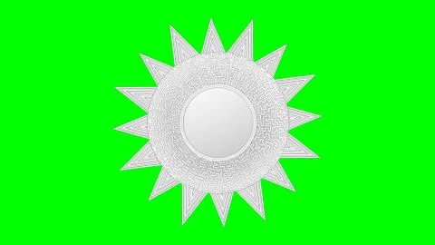 Sci-fi sun space station on green screen 3d render Stock Illustration