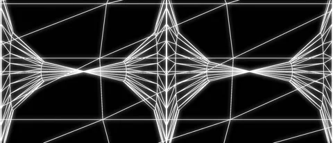 Sci-fi synthwave 80's style illustration of a 3D wireframe meshon Stock Footage 156520859