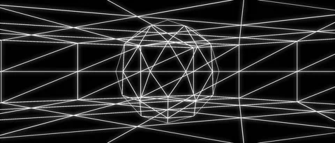 Sci-fi synthwave 80's style illustration of a 3D wireframe meshon Stock Footage 156521128