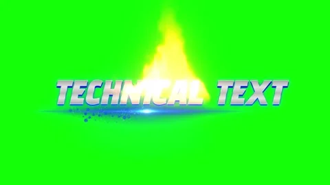 Sci-Fi Technical Text Reveal with Fire and Lens Flare on Green Screen Stock Footage 334364281