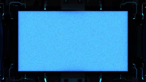 Sci-fi technolog screen with noise. Hi-tech neon sci-fi tunnel. Video stock 268578008