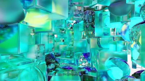 Sci fi technology background, Abstract cubic pattern, 3d solid geometry Illustrazione stock