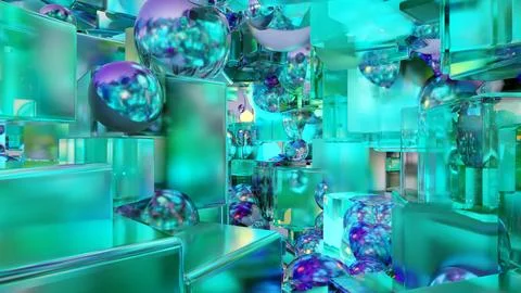 Sci fi technology background, Abstract cubic pattern, 3d solid geometry Stock Illustration