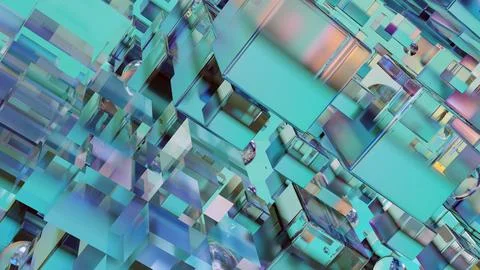 Sci fi technology background, Abstract cubic pattern, 3d solid geometry, Stock Illustration