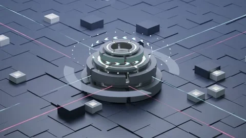 SCI-FI technology robotic quantum computing processor concept for business Stock Footage 228535433