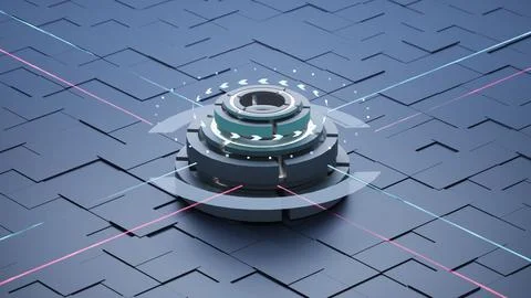 SCI-FI technology robotic quantum computing processor concept for business te 스톡 일러스트