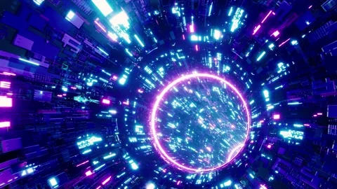 Sci Fi Technology Tunnel Loop Stock Footage 202245390