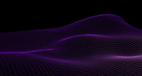 Sci-fi themed abstract background featuring glowing violet wave/grid. Illustrazione stock