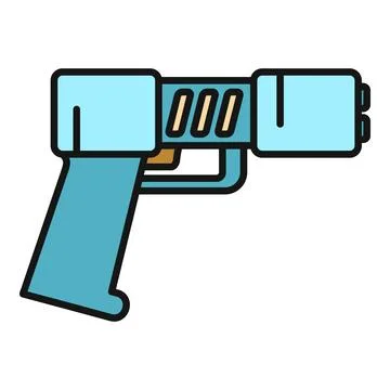 Sci fi toy blaster pistol ray gun icon Stock Illustration