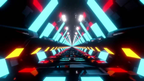Sci-Fi Triangles Light Tunnel Stock Footage 200836361
