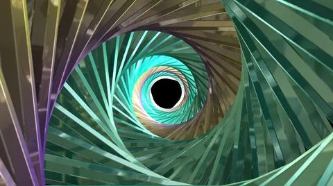 Sci-Fi Triangular Seamless Tunnel with nice environmental Light reflections. Stock Illustration