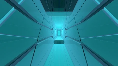 Sci-fi Tunnel Blue Stock Footage 94936903