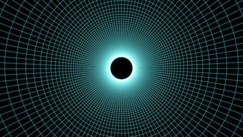 Sci-fi tunnel with digital glowing geometric grid. futuristic structure Stock Footage 289217832