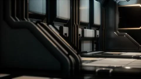 Sci-fi tunnel or spaceship corridor 스톡 일러스트