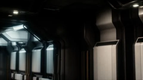 Sci-fi tunnel or spaceship corridor 스톡 일러스트