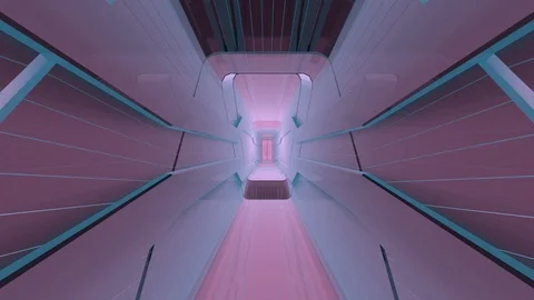Sci-fi Tunnel Pink Stock Footage 94936904
