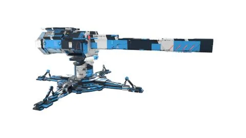 Sci-fi Turret 3D Render Stock Illustration