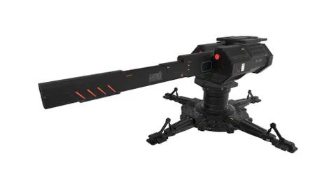 Sci-fi Turret 3D Render Stock Illustration