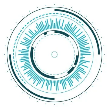 Sci-fi ui round indicator. Digital hud element Illustrazione stock
