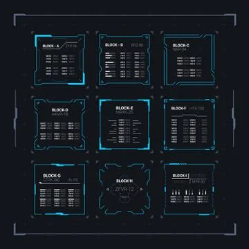 Sci-Fi Ui Square Frames Stock Illustration