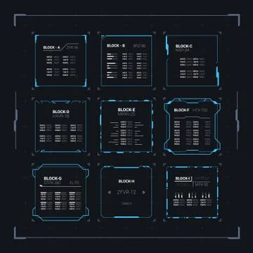 Sci-Fi Ui Square Frames Stock Illustration