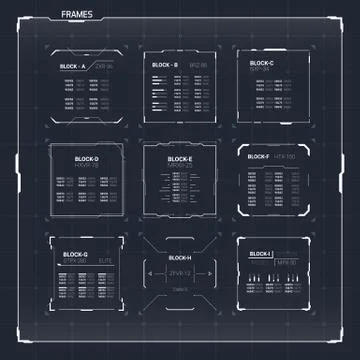 Sci-Fi Ui Square Frames Stock Illustration