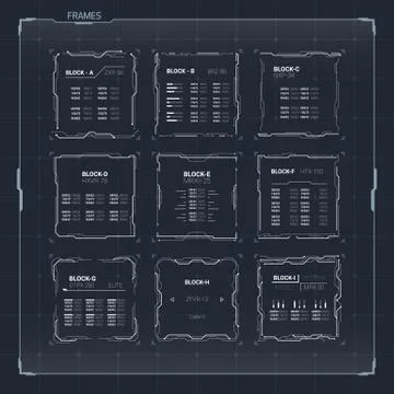 Sci-Fi Ui Square Frames Stock Illustration