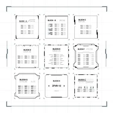Sci-Fi Ui Square Frames Stock Illustration
