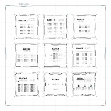 Sci-Fi Ui Square Frames Stock Illustration