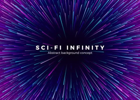 Sci-fi Universe infinity. Abstract background travel through time and space.  Stock Illustration