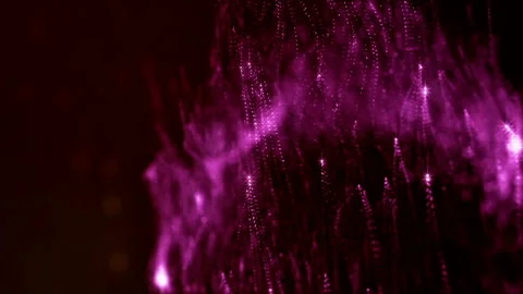 Sci-fi violet background of luminous particles that form curves, surfaces Stock Footage 110584086