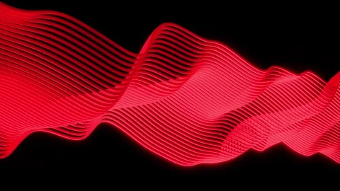 Sci-fi Visualization of a Glowing Red Energy Strings - 3D Looping Animation Stock Footage 314474205