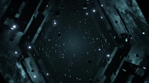 Sci-Fi VJ Seamless Loop Tunnel 3d animation Dark Blue Stock Footage 275038401