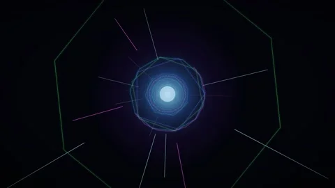 Sci-Fi VJ Tunnel Rotating Rings Background Видео 344257181