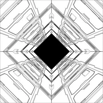 Sci-Fi Wall Panel Corridor Vector. Stock Illustration