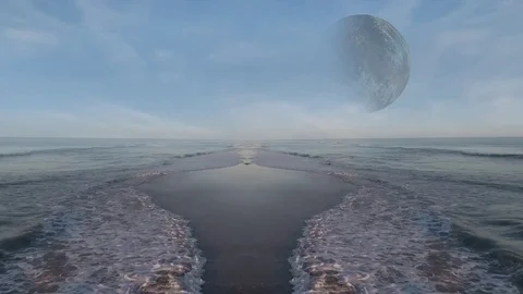 Sci-fi Water Planet Video stock 115944986
