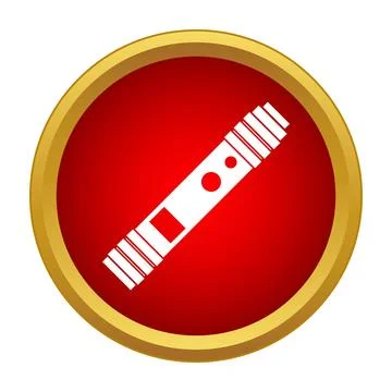 Sci fi weapon hilt icon on red background Stock Illustration