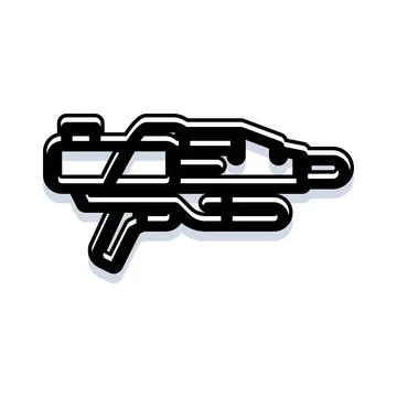 Sci fi weapon icon illustrating future technology concept Stock Illustration
