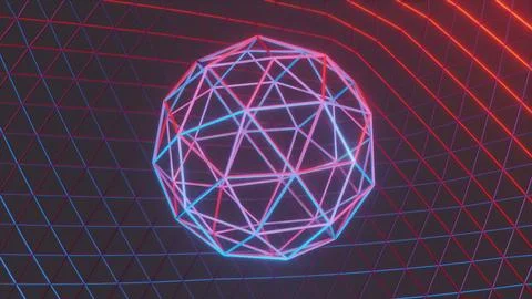 Sci fi wireframe sphere Illustrazione stock