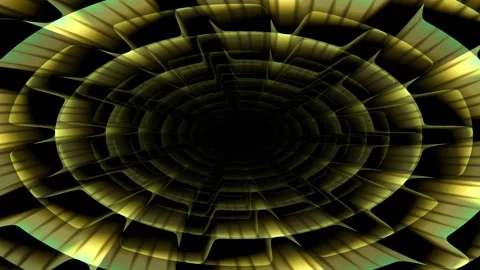 Sci-fi Yellow Corridor Fly Through Tunnel Loop Stock Footage 243257679