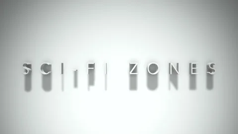 Sci fi zones  3D title animation white text on a white background Stock Footage 299635400
