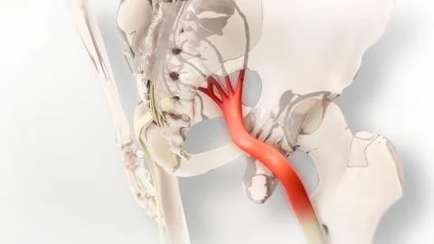 Sciatic Nerve Pain 3D Illustration Stock Illustration