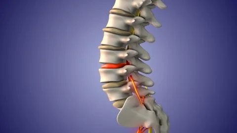 Sciatic nerve pain due to herniated disc Illustrazione stock