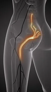 Sciatic nerve pain in lower back イラスト素材